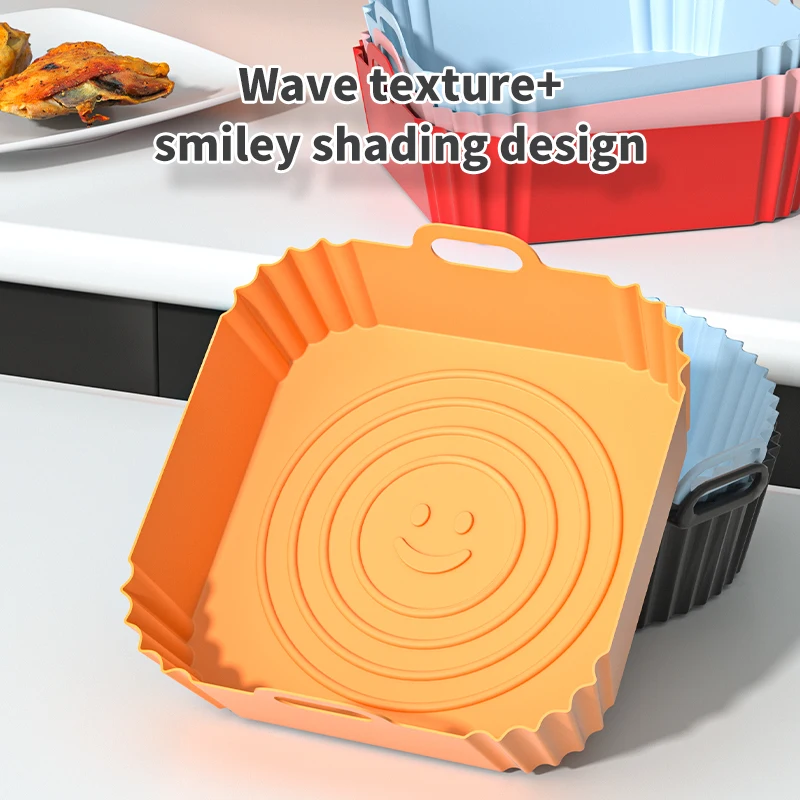 Reusable Airfryer Pan Liner Accessories Silicone Air Fryers Oven Baking Tray Pizza Chicken Airfryer Non-stick Silicone Mould