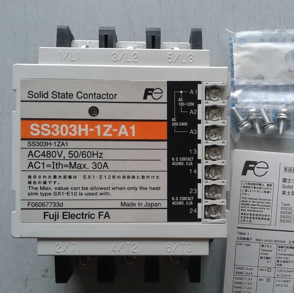 

Solid State Contactor SS303H-1Z-A1 AC480V 50/60HZ 30A FUJI Electric FA