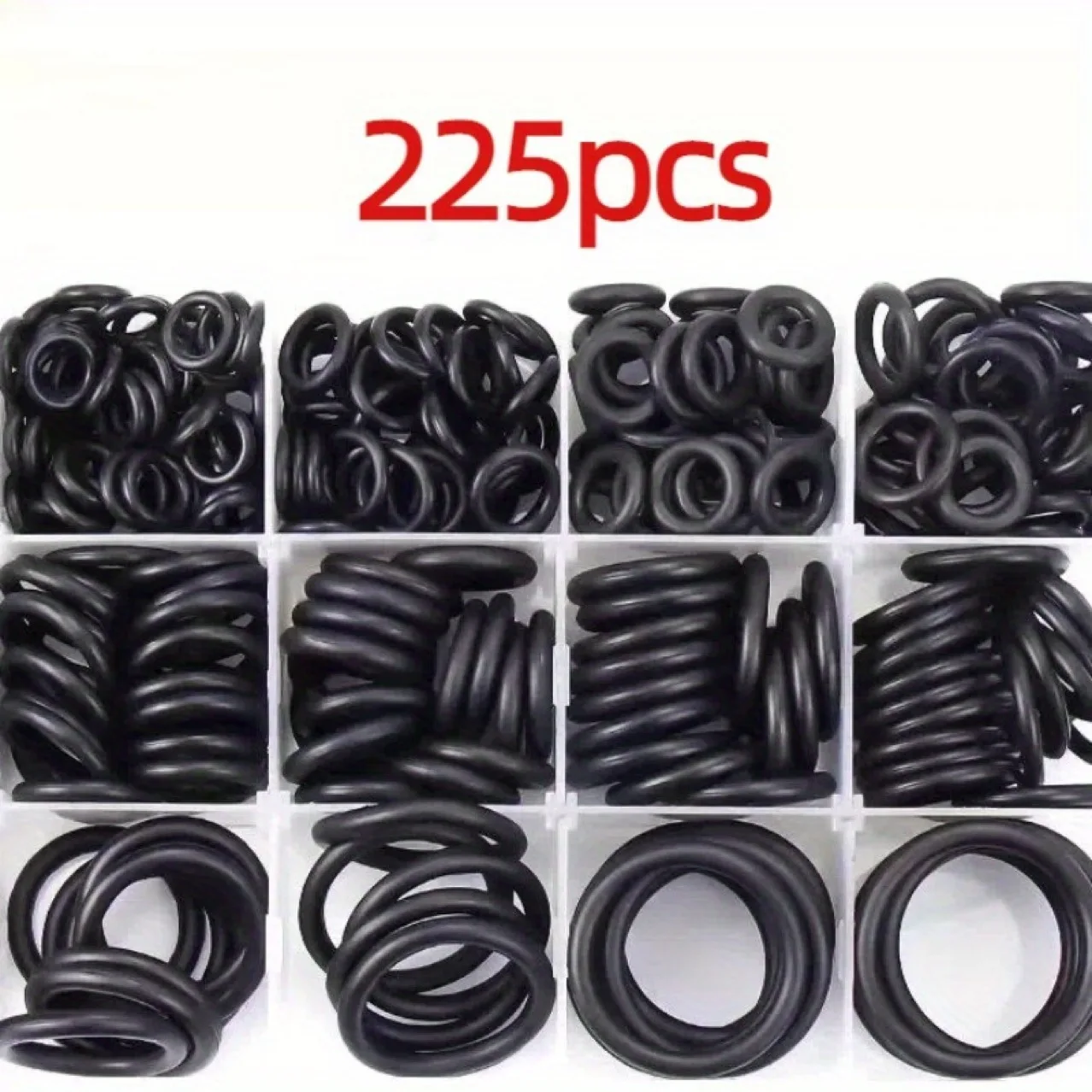 225PCS Rubber O Ring Seal Kit NBR Nitrile Oil Seal Waterproof High Temp Washers