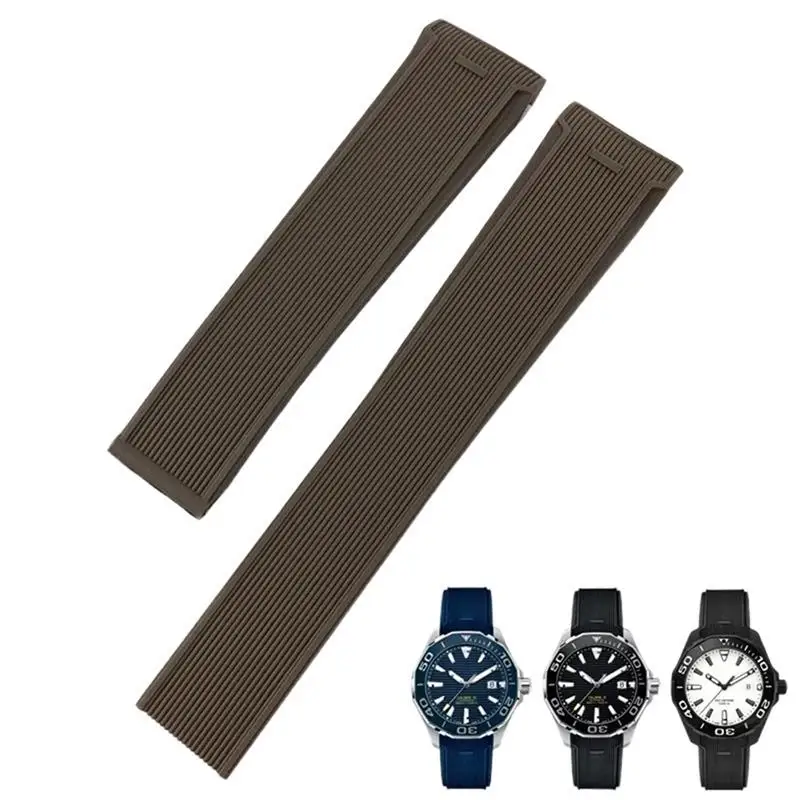 

20mm 22mm Rubber Silicone Watch Strap Fit for Tag Heuer F1 CARRERA AQUARACER 300 WAY201A WAY211C Watchbands Accessories