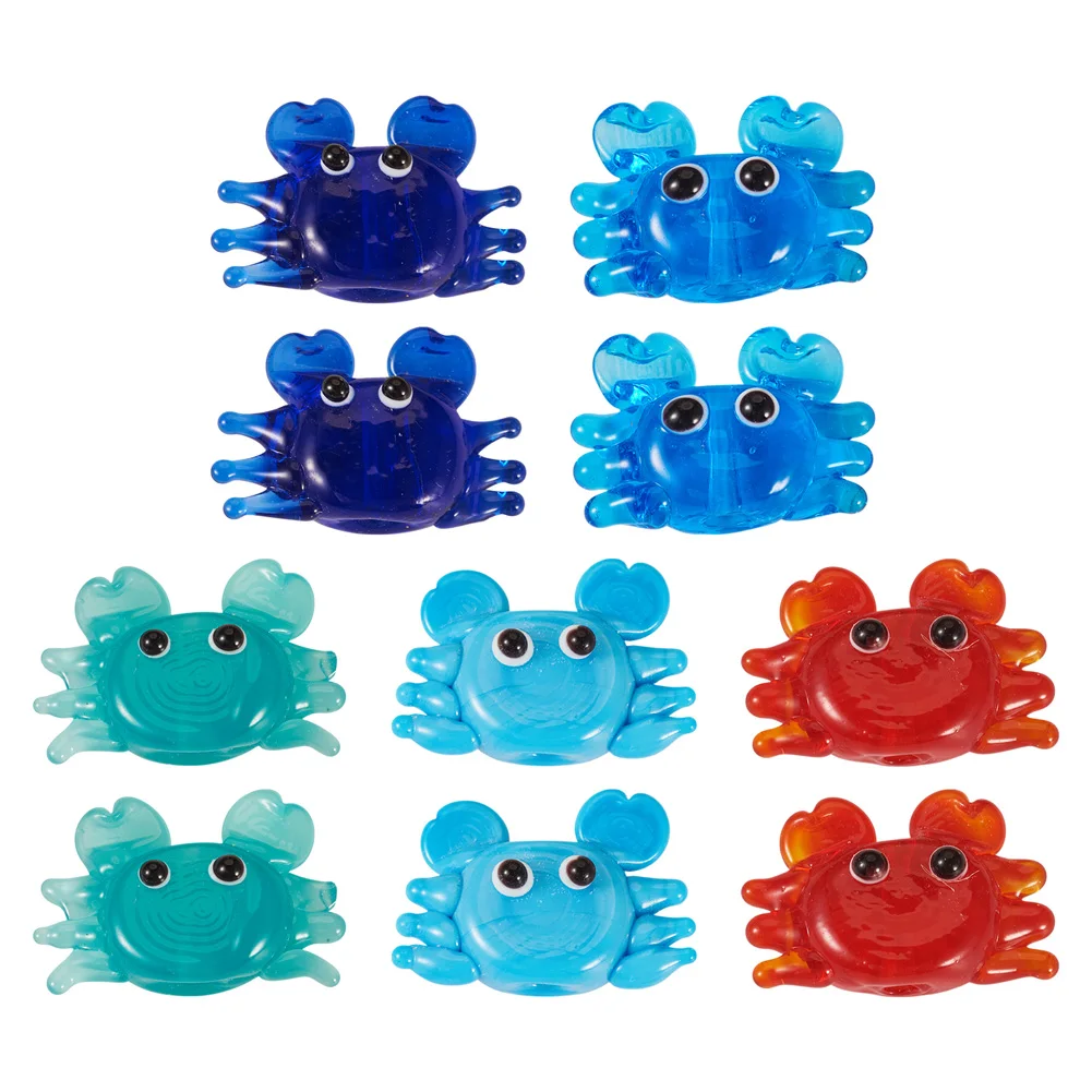 

10pcs Handmade Lampwork Ocean Jewelry Beads Crab Loose Spacer Beads For DIY Bracelets Neckalce Jewelry Making