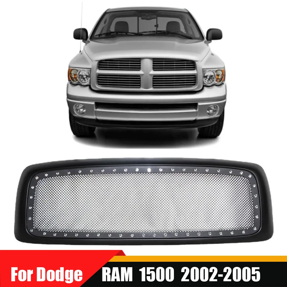 

Racing Grills Decoration Car Front Grid Racing Grills ABS Matte Black Trim Cover Bumper Grille For Dodge RAM 1500 2002-2005