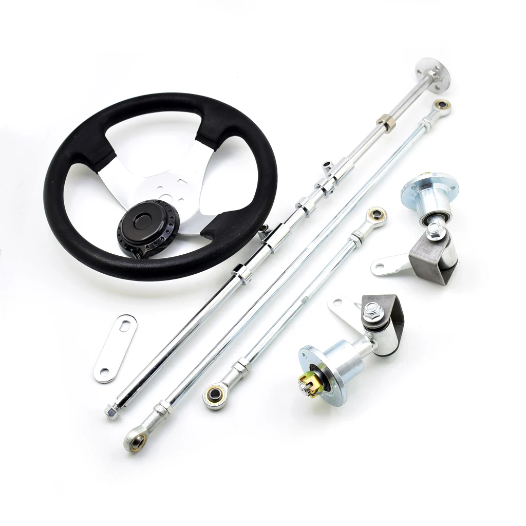 

168cc ATV Hub Utv Accessories Go Kart Steering System & Wheel 6 Inch Flange Front Gear Rack Joint Tie Rod