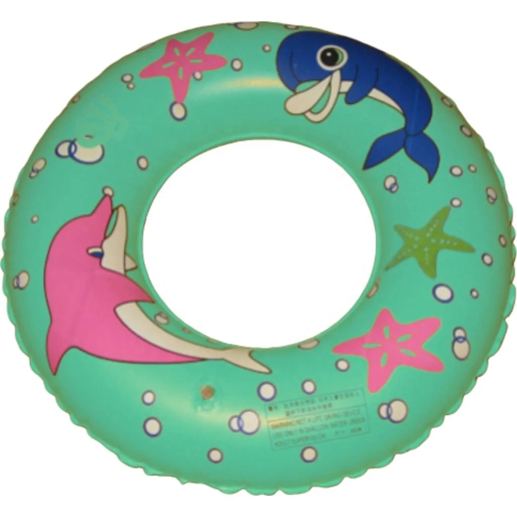 Children's Inflatable PVC Swimming Ring Customized High Quality Cartoon Printed Dolphin Print Float Ring Beginner Underarm Ring