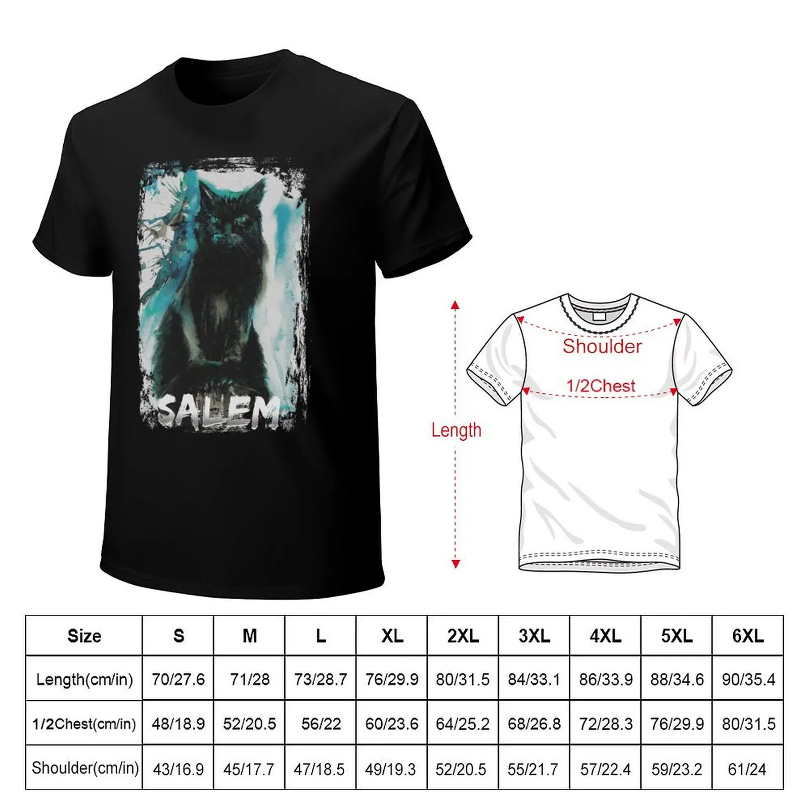 Cat Salem familiar T-Shirt Durable Work Wear T-Shirt