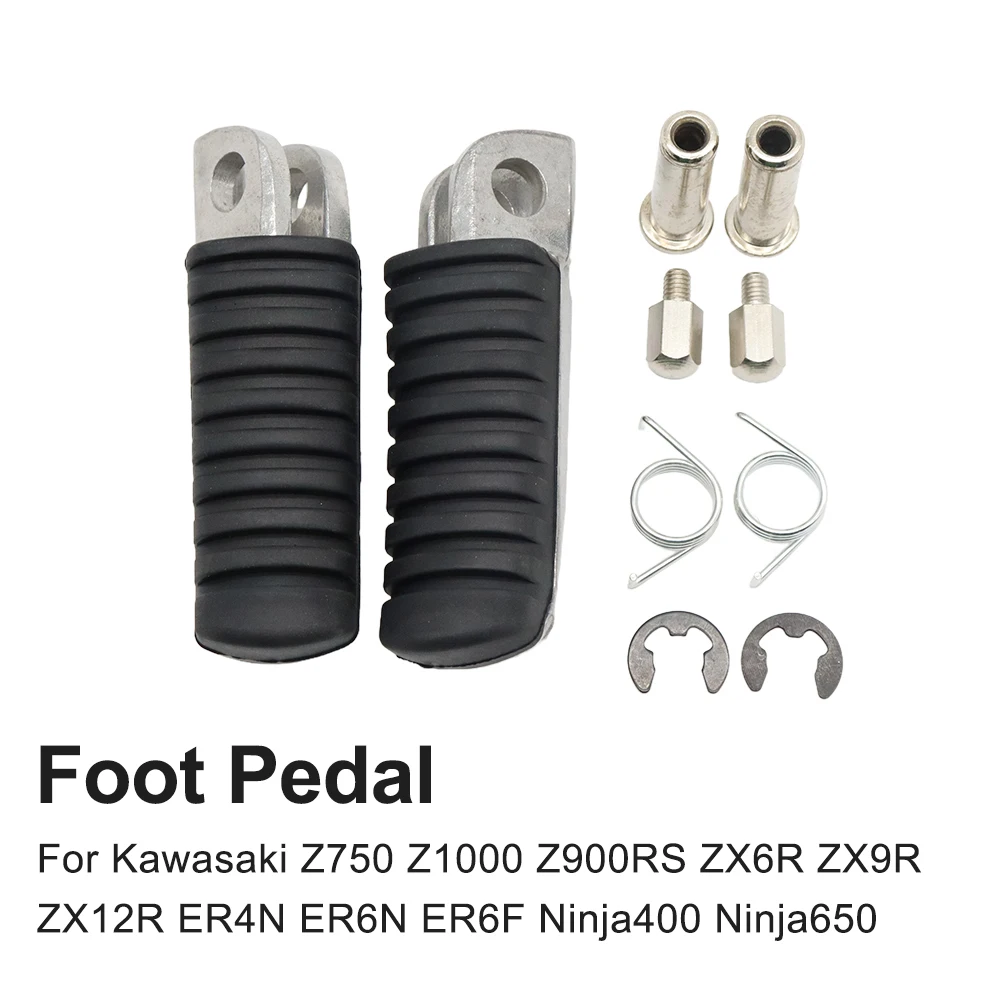 

For Kawasaki Z750 Z1000 Z900RS ZX6R ZX9R ZX12R ER4N ER6N ER6F Ninja 400 650 VERSYS 650 Motorcycle Front Footrest Foot Pegs Pedal