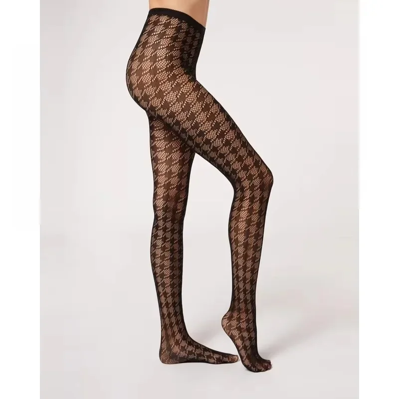 1 Piece Women'S Sexy Fashion Trend Thousand Bird Check Fishnet Pantyhose