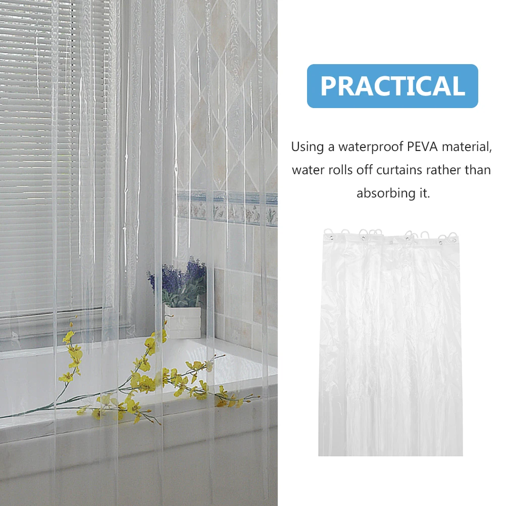 

Clear Shower Curtain Liner Waterproof Peva Material Magnetic Bathroom Supply Keep Floor Dry Home Decoration For Family