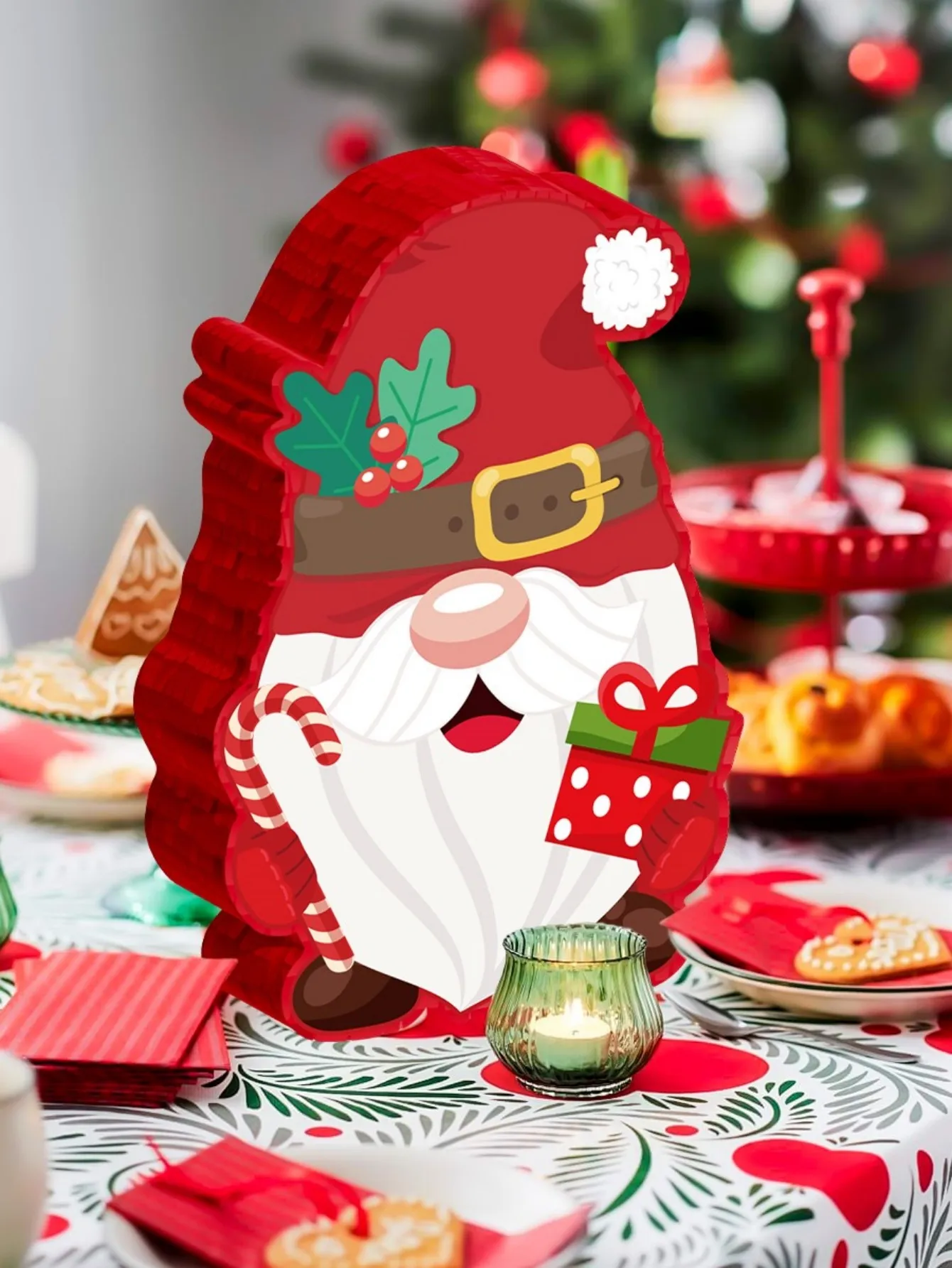 

Red S Claus Pinata Cisas Theme Par Game Props Decorations Hanging Ornaments Static Paper Material No Battery Required