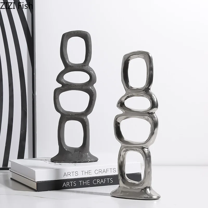 Minimalist Ceramic Ornaments Abstract Art Sculpture Home Accessories Living Room Statue Miniatures Decoration Crafts Figurines