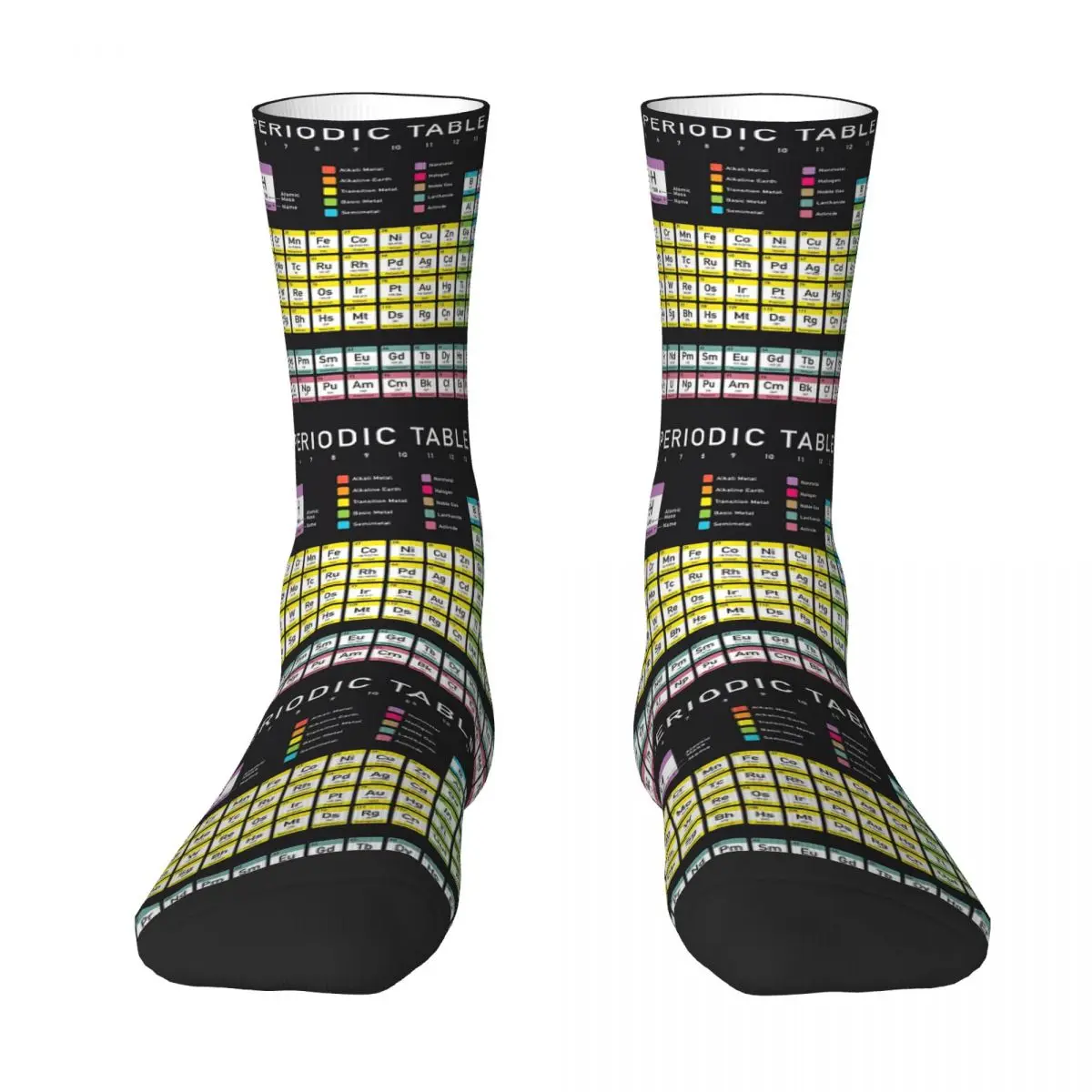 

Periodic Table Detailed With Color Code Socks Harajuku Stockings All Season Long Socks Accessories for Man's Woman's Gifts