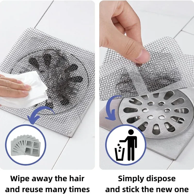 Disposable Hair Drain Catcher Mesh Anti-blocking Filter Floor Drains Sticker Shower Cover Kitchen Bathroom Sink Strainer Stopper