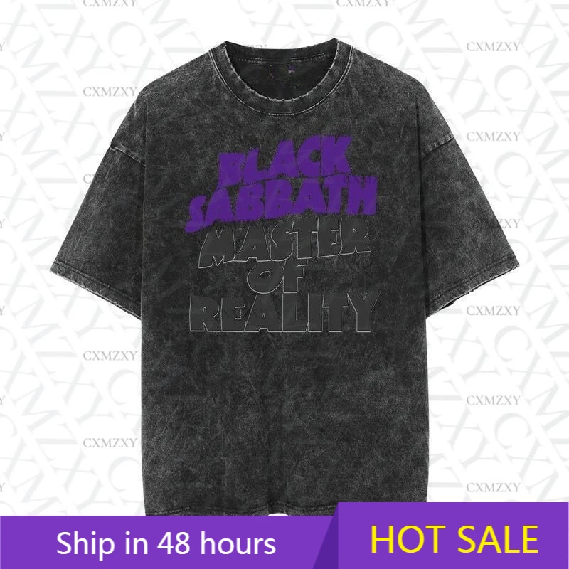 

Black Sab.bath Band Photo Old Wash American Vintage Loose Short Sleeves