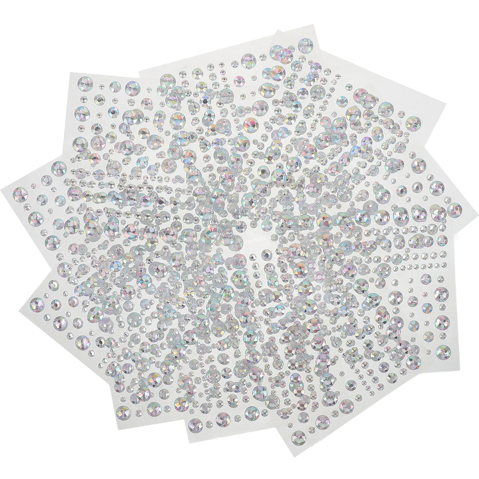 Samoprzylepne cyrkonie na twarz 10 arkuszy, ozdoby do makijażu oczu, tęczowe, błyszczące naklejki, cyrkonie AB przezroczyste na imprezy i występy sceniczne.