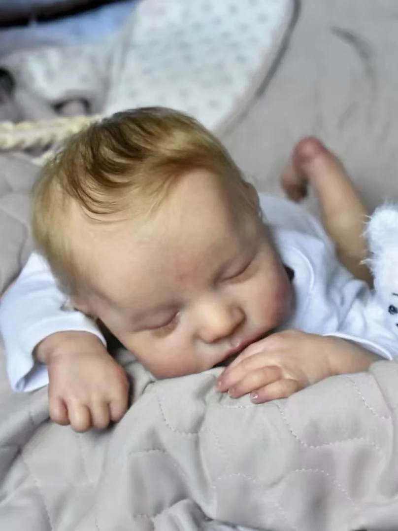 Cokela 19 cali/48 cm Realistyczna Lalka Reborn z Miękkiego Silikonu z Ręcznie Wszytymi Sztucznymi Włosami