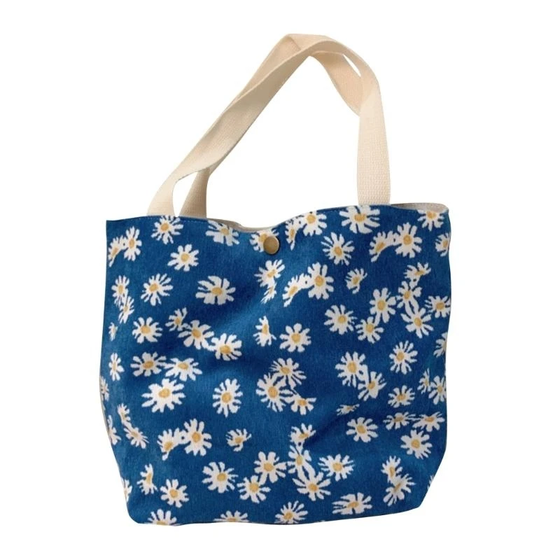 

A3PE Ladies Tote Bag Flower Print Corduroy Handbag Fashion Beach Shopper