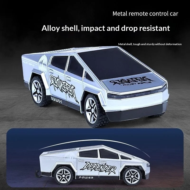 【in stock】 hot 1:64 mini alloy remote control car dual control 2.4G three speed variable speed entry-level pickup truck racing