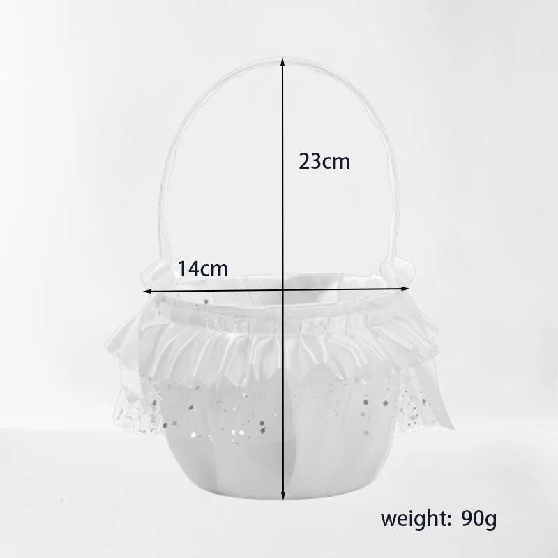 Западная Свадебная корзина для цветов, блестящая кружевная детская корзина для цветов невесты, свадебные принадлежности