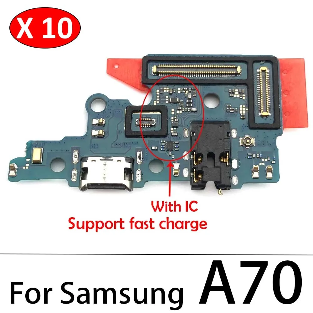 

10Pcs/Lot,USB Charger Dock Connector Charging Port Microphone Flex Cable For Samsung A70 A705F Replacement Parts