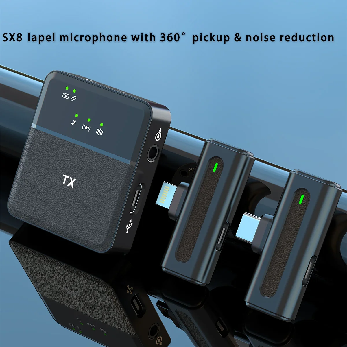 SX8  Wireless Lavalier Microphone for Video Recording Live Broadcast Lapel Mic Collar Microphone Clip Mic for Conference Meeting