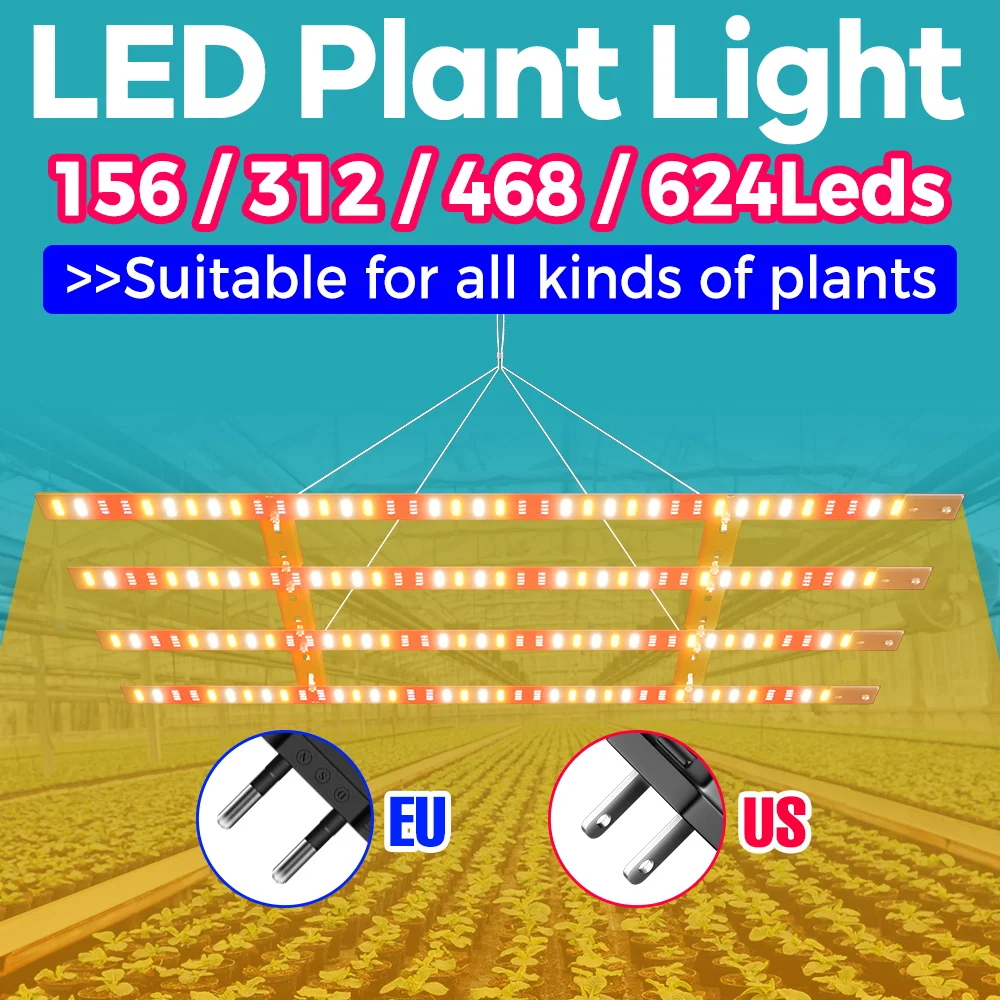 

624Leds Plant Grow Light Full Spectrum Quantum Board Growth Box Seeds Cultivation Lamp Greenhouse Tent Hydroponic Vegs Lighting
