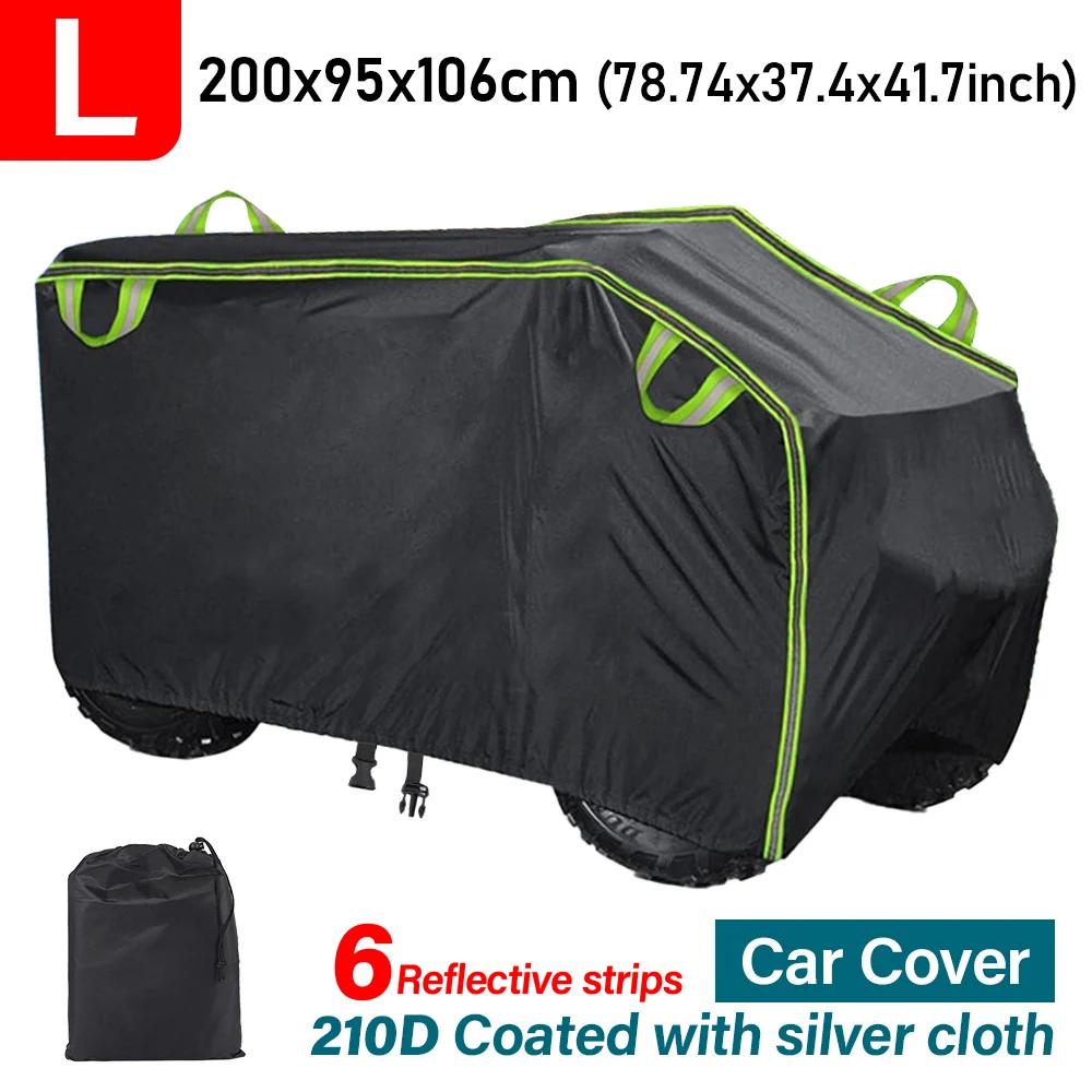 

Quad Bike ATV Cover Universal 210D Oxford Waterproof Motorcycle Vehicle Scooter Kart Motorbike Resistant Dust UV Protector Black