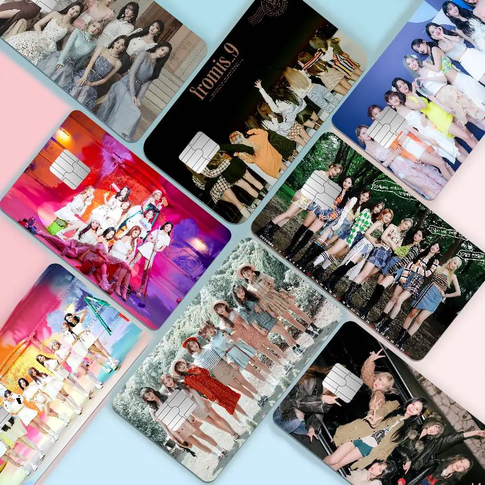Fromis_9 Kpop Girl Credit Card Skin Stickers for VISA Bank Card Transportation Card Waterproof Sticker Anti-scratch Women Gift
