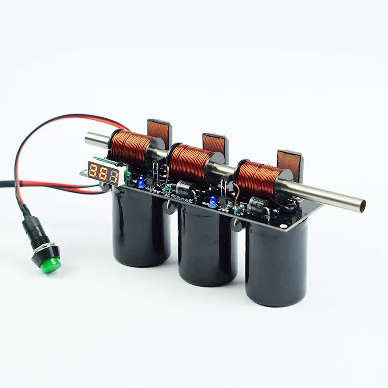 High voltage integrated electromagnetic gun, simple multi-stage DIY coil gun kit, physics teaching model