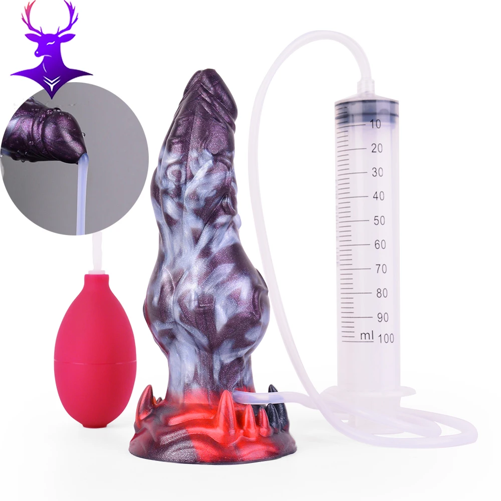 ELKKOST Dildo Squirting Dilator Anal Penis Silikon Butt Plug Stimulasi Titik-G Mainan Seks Dewasa Untuk Pria Wanita Masturbator
