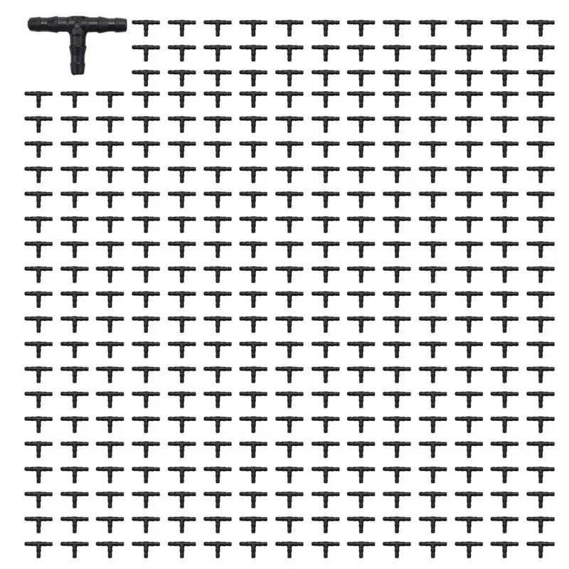 YLS-Drip Irrigation Barbed Connectors, Universal Barbed Tee Fittings 800Pcs, Fits 1/4 Inch Drip Tubing (4/7Mm Tee Pipe)