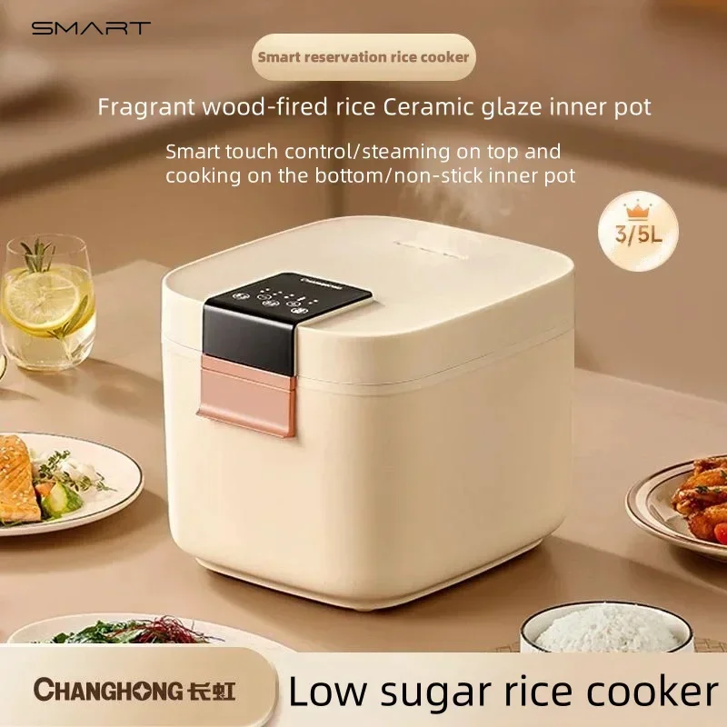 

Changhong Rice Cooker. Smart Reservation. Household. Non-Stick Pot. Large Capacity. Multifunction Steaming. Small Rice Cooker.