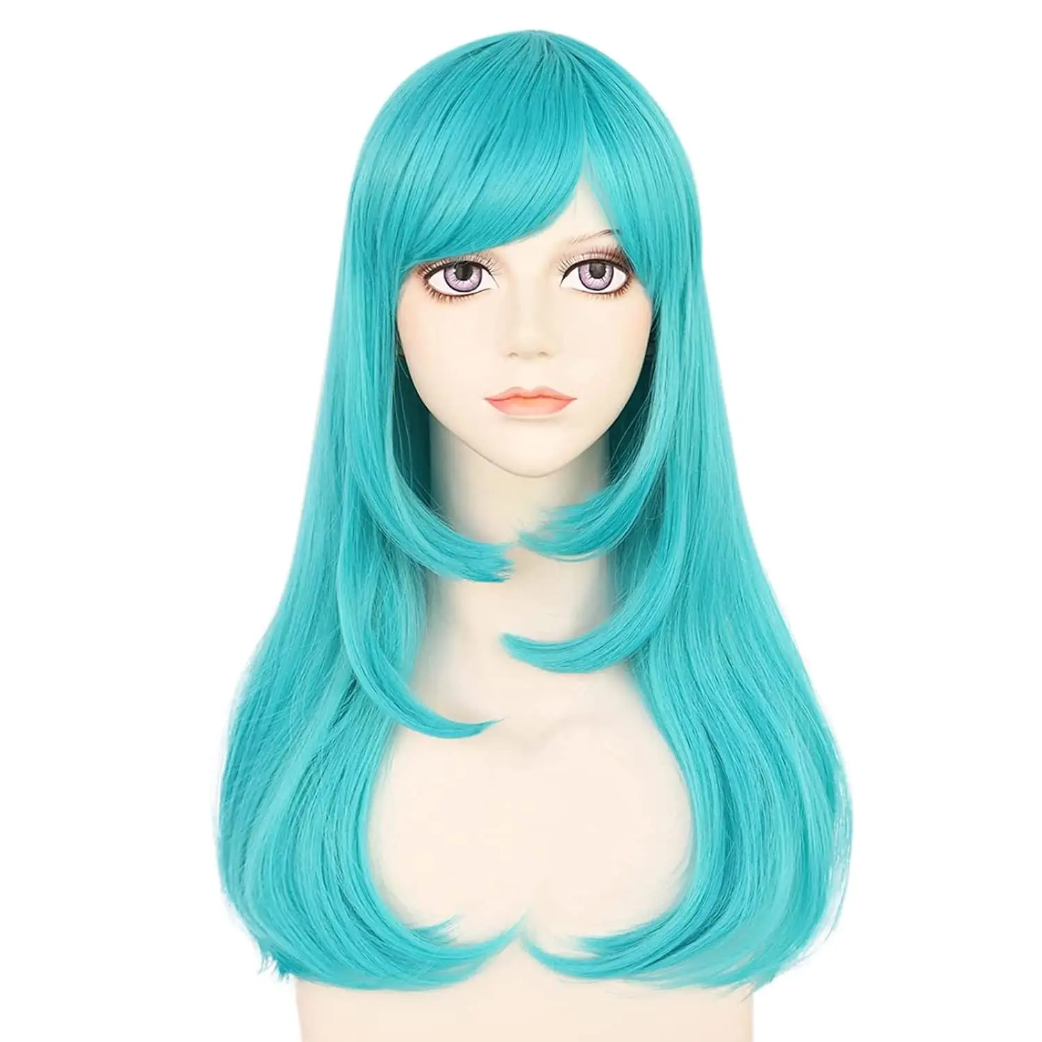 بولما طويل مستقيم الأزرق الملكي شعر مستعار تأثيري هالوين تأثيري الباروكات النساء ارتفاع درجة الحرارة الألياف الشعر الاصطناعية