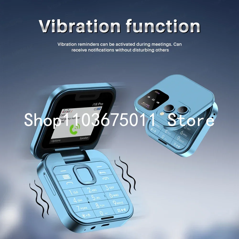 2024 New Mini Flip Mobile Phone FM Radio Magic Voice Blacklist Speed Dial Vibration 2SIM Card Small Display Foldable Phone