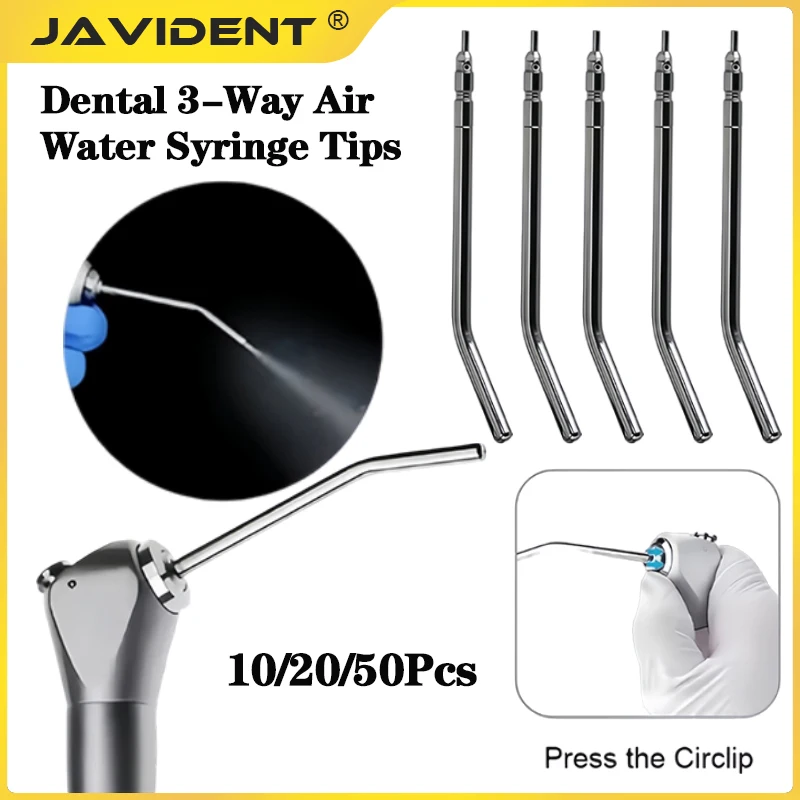 10pcs Dental 3 Way Syringe Tips Stainless Steel Syringe Spray Nozzles Tips Air Water Spray Triple Syringe For 3 Way Tube