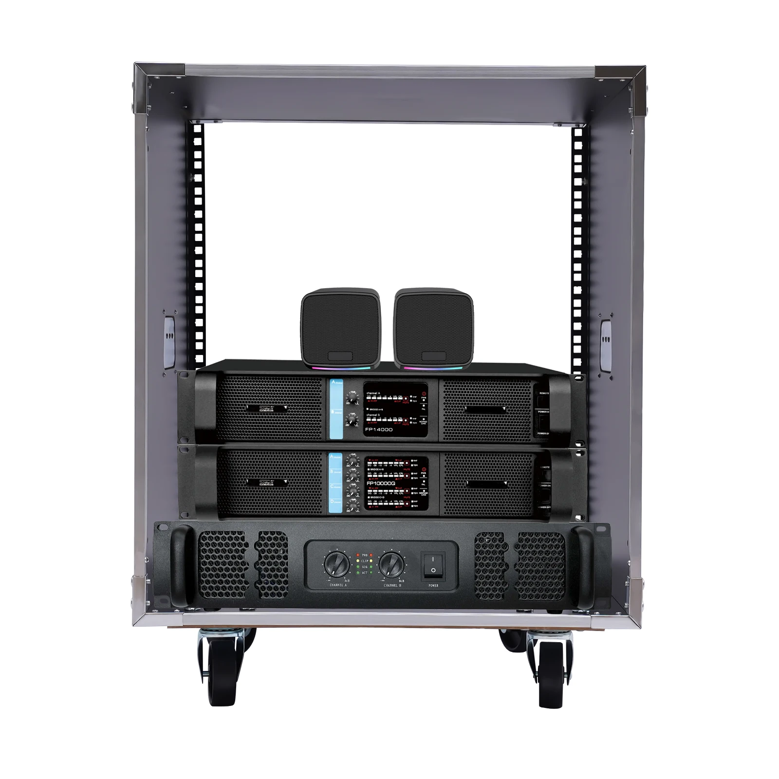 12U Cabinet Rolling Network Rack Caster Wheels Audio Studio Video Telecom Equipment Rack Black 100kg/ 220.46lbs