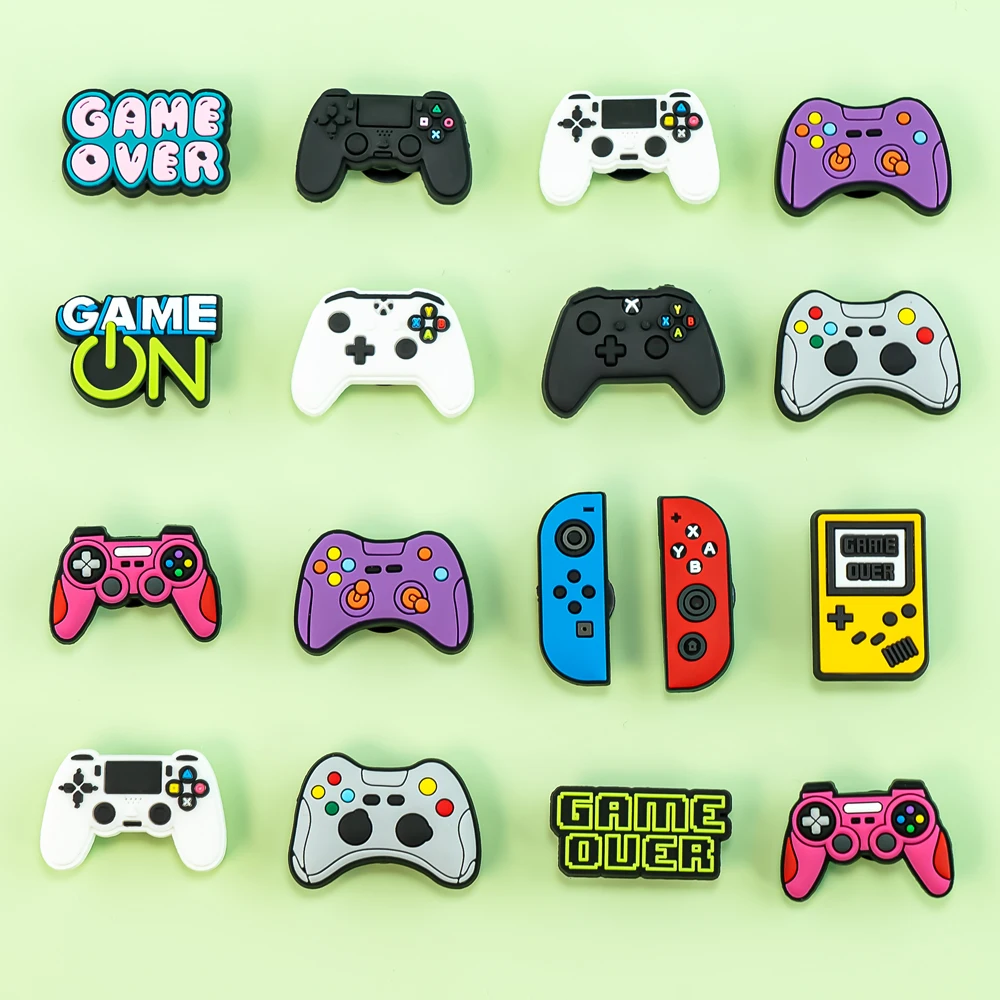 1-13pcs PVC Gamepad Series Shoe Charms for Kids Boys Girls Game Over Shoe Decorations Pins Accessories Clog Buckles Gifts image 4