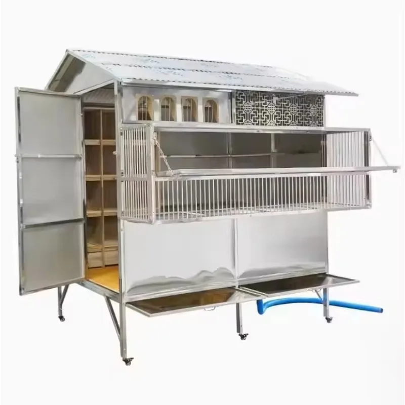 

Large Outdoor Stainless Steel Pigeon Breeding Cage Windproof and Rainproof Loft for Pigeons PVC Material for Dogs and Cats