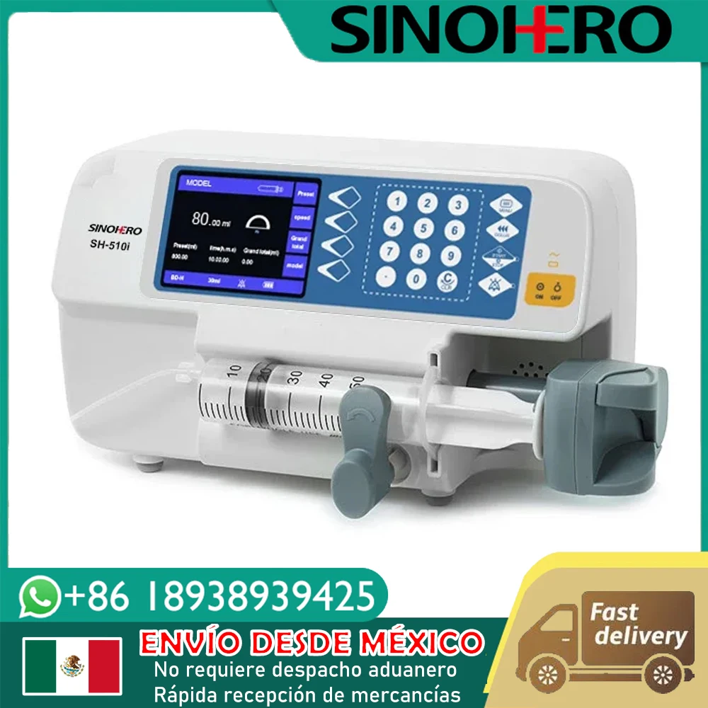 

Warehouse in Mexico SH-510i Syringe Pump LCD Display Volumetric IV Fluid Infusion Pump (Human or Veterinary Use）for ICU, CCU