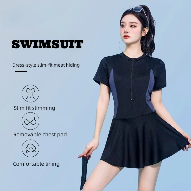 

Swimsuit Women's One-piece Bikini Conservative Color Block Racing Sports Swimwear Swim Dress Spa Beachwear