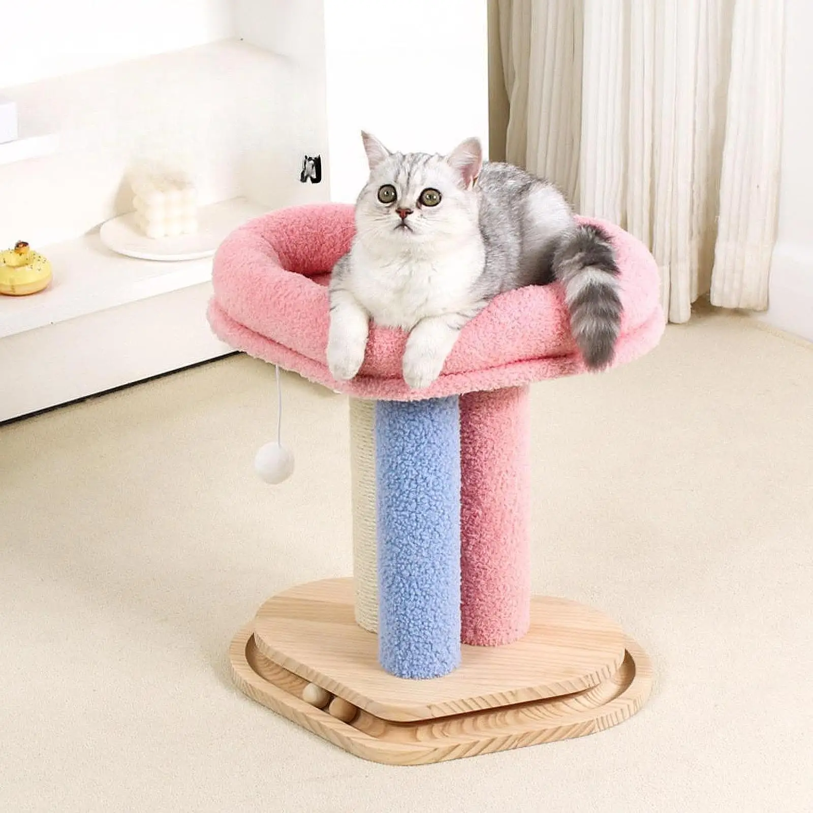 

Cat Scratcher Post Cat Toy Cat Sisal Scratcher Tree for Kittens Cats Kitties