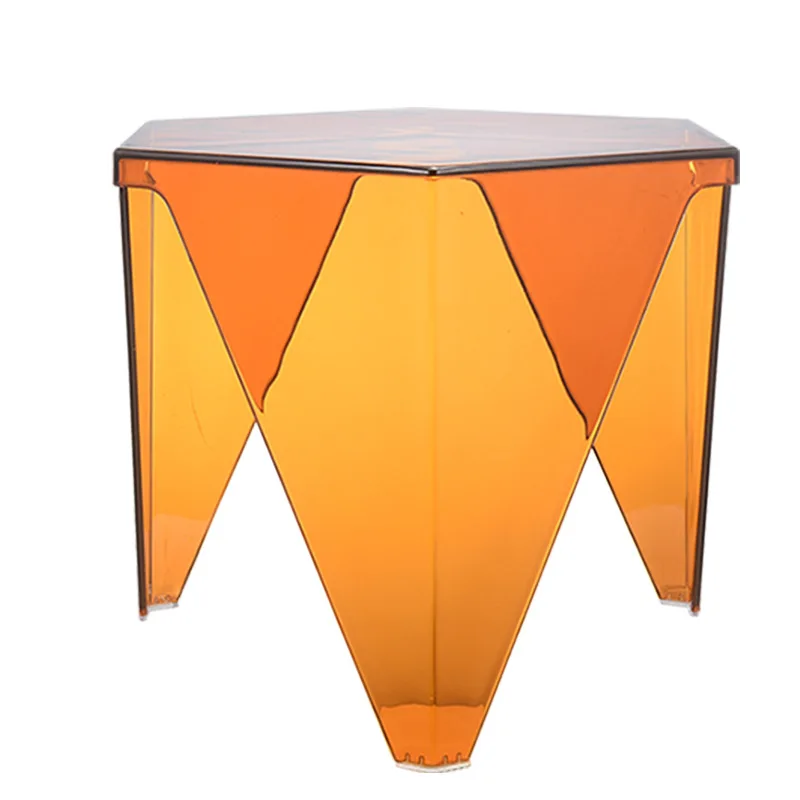 

Nordic transparent acrylic coffee table simple modern side small apartment small tea table negotiation small round
