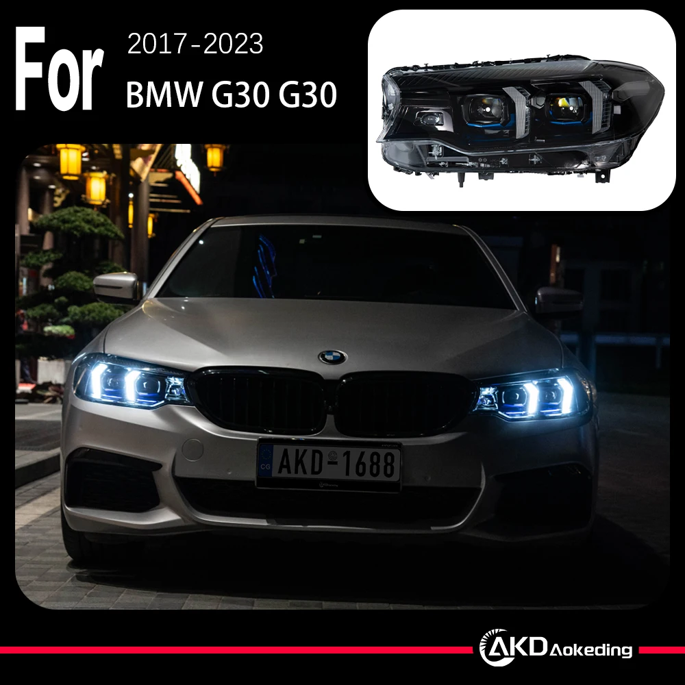 

AKD Car Model Head Lamp for BMW G30 Headlights 2017-2023 525i 530i 535i G38 F90 LED Headlight DRL Signal Lamp Auto Accessories