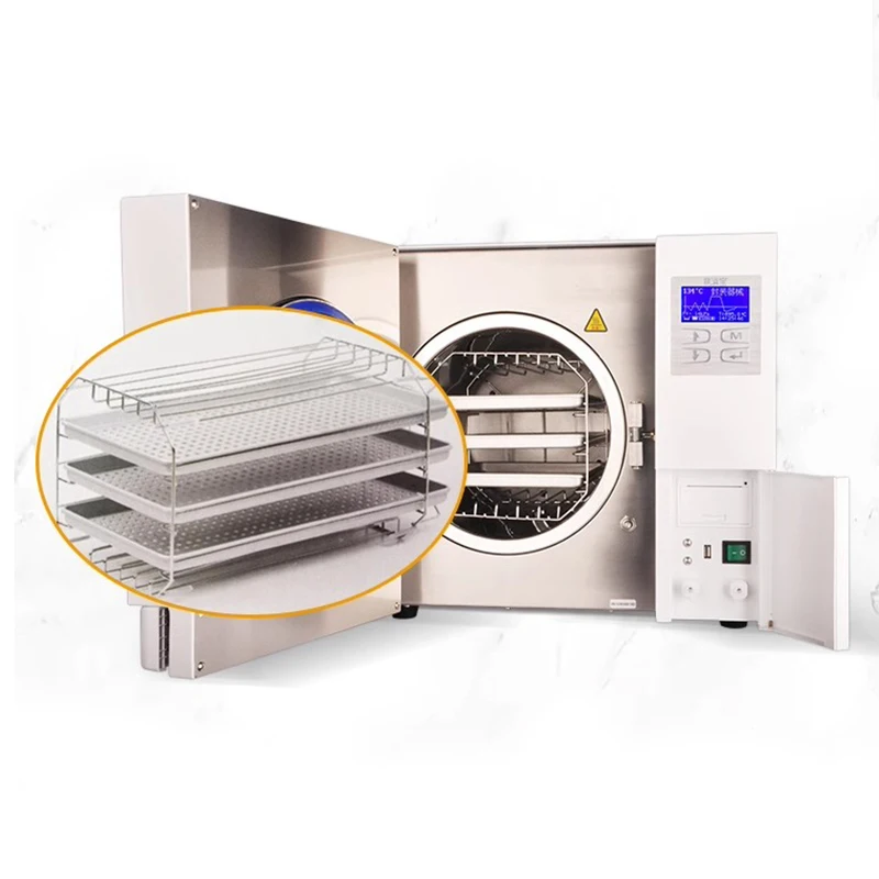 Professional High Temperature Sterilizer box Class B 23L 18L autoclave sterilize den tal instruments with built-in drying system