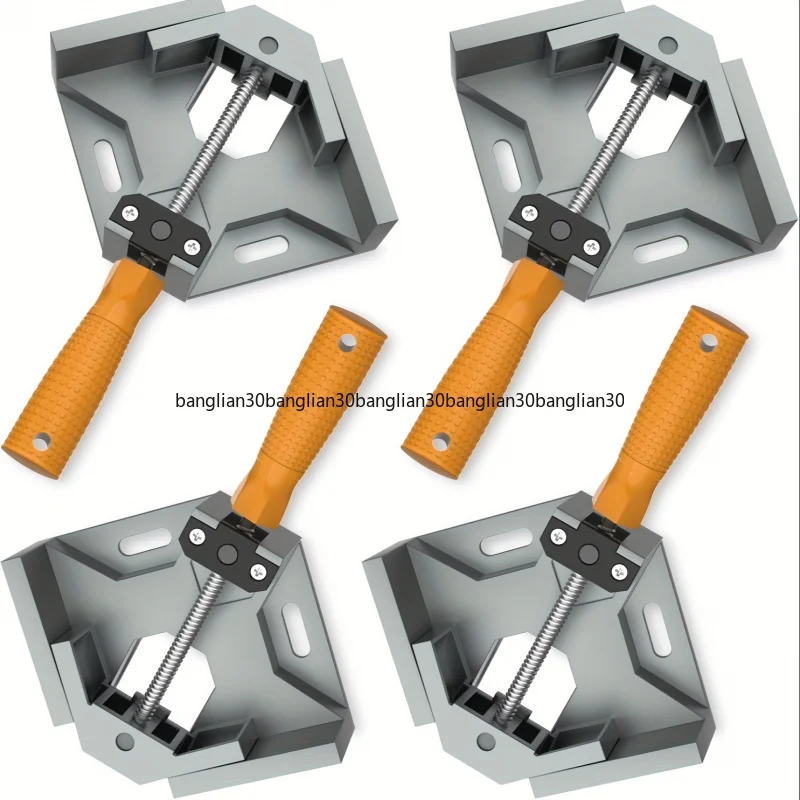 

‌ 4 шт. 90 ° Угловые зажимы - угловые струбцины для деревообработки/фоторамок, регулируемые губки, нескользящие оранжевые ручки, сверхпрочные