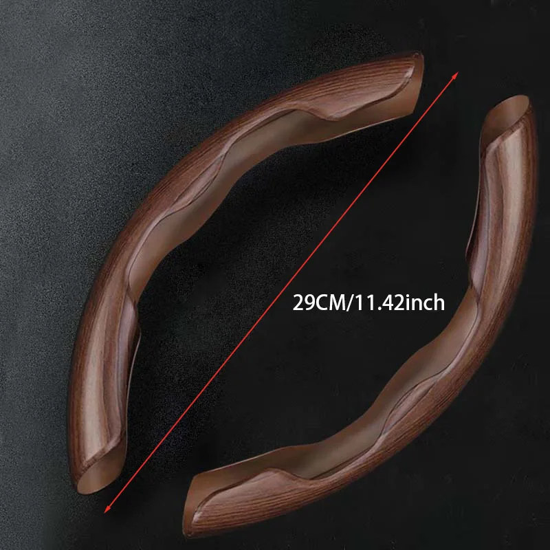 3PCS Matte Wood Grain Design Car Steering Wheel Cover, Anti Slip, Ultra-thin, Safe, Universal Car Steering Wheel Cover