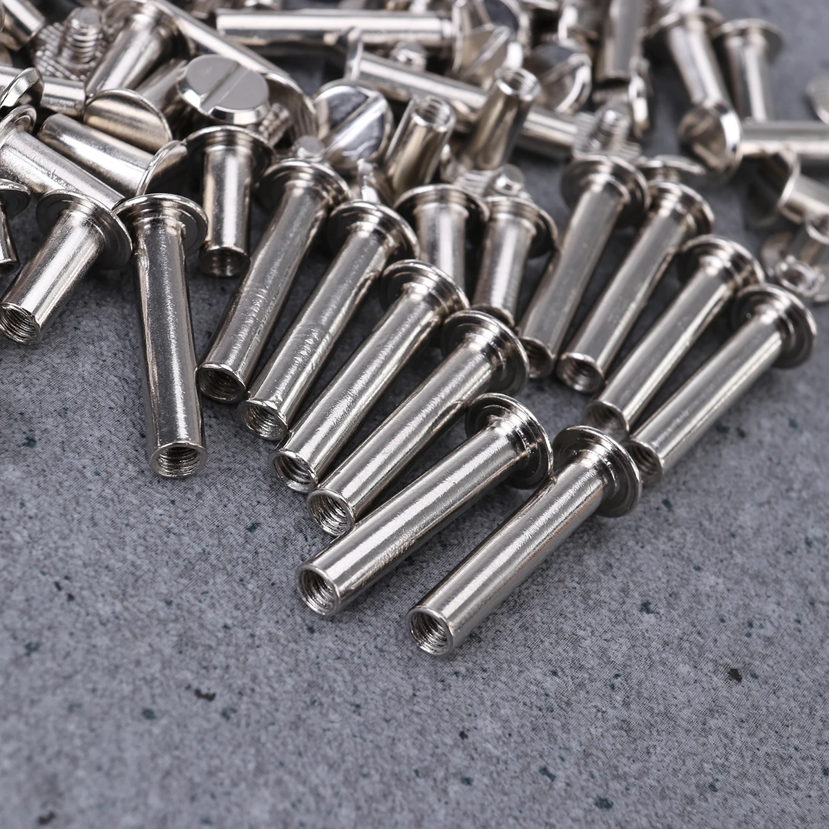 

60pcs Silver Steel Screw Posts 10Mm Diameter 6Mm 12Mm 25Mm Length For Bookbinding Binding Hardware Fasteners Kit