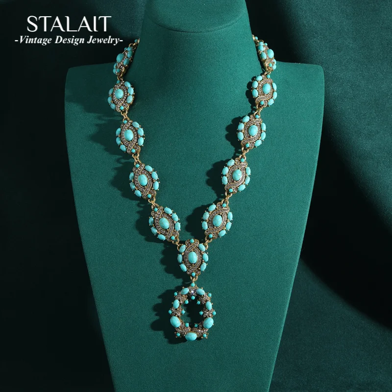 

Винтажная мода, синий натуральный камень, круг, кулон, ожерелья, глаз дьявола, цепочка из бисера, антикварные ювелирные изделия, ретро наряды, богемный стиль