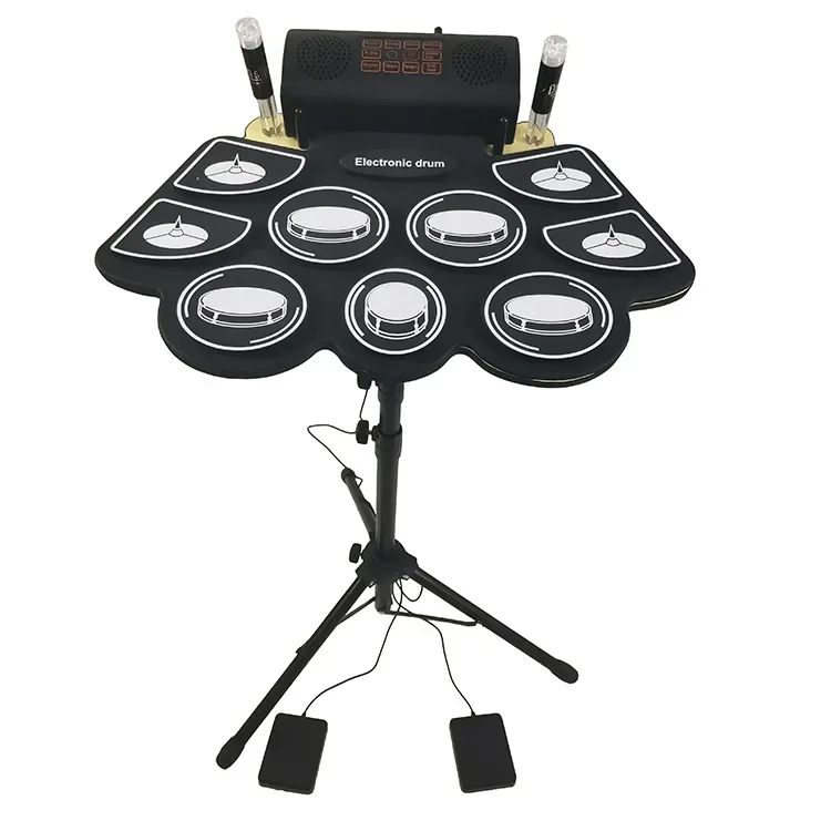 

Compact Size USB Roll-Up Silicon Drum Set Digital Electronic Drum Kit 7 Drum Pads