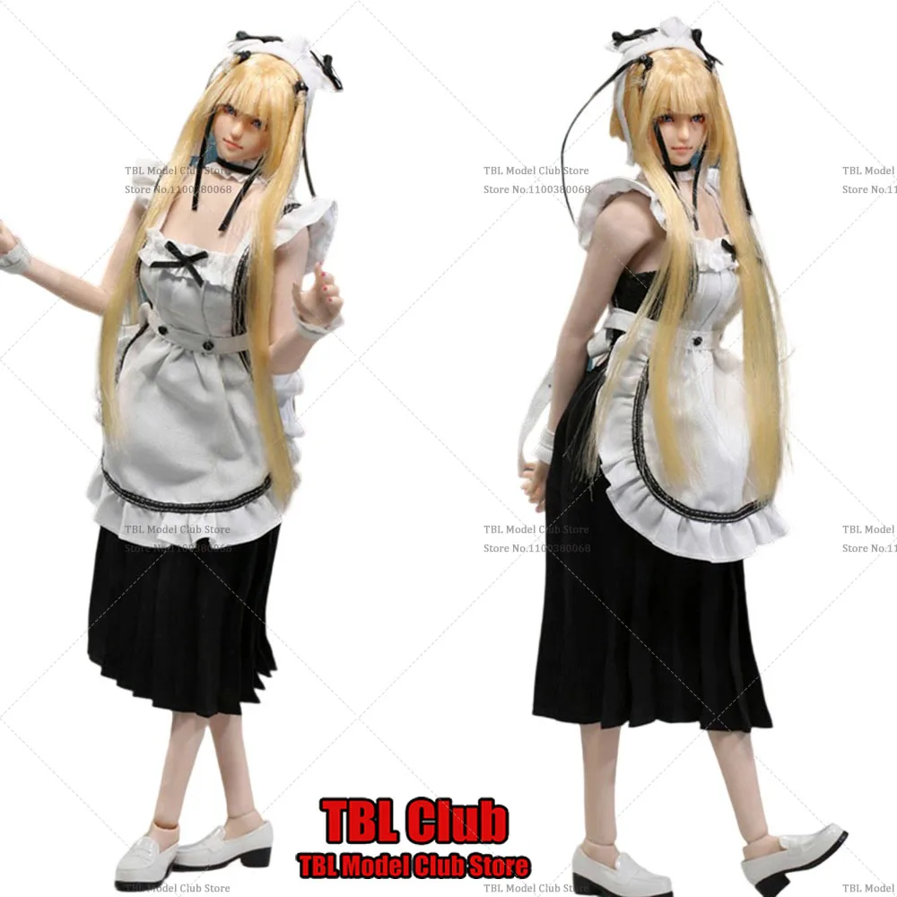 

JO24X-04 1/6 Scale Women's Backless Cute Maid Dress Cafe Server Skirt Clothes Model fit 12'' Female Solider Action Figure Body