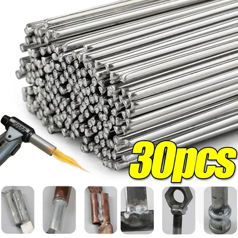 30/10PCS Low Temperature Welding Rods Universal Copper Aluminum Welding Rods Cored Wire Solder Weld Bar Repairing Soldering Tool